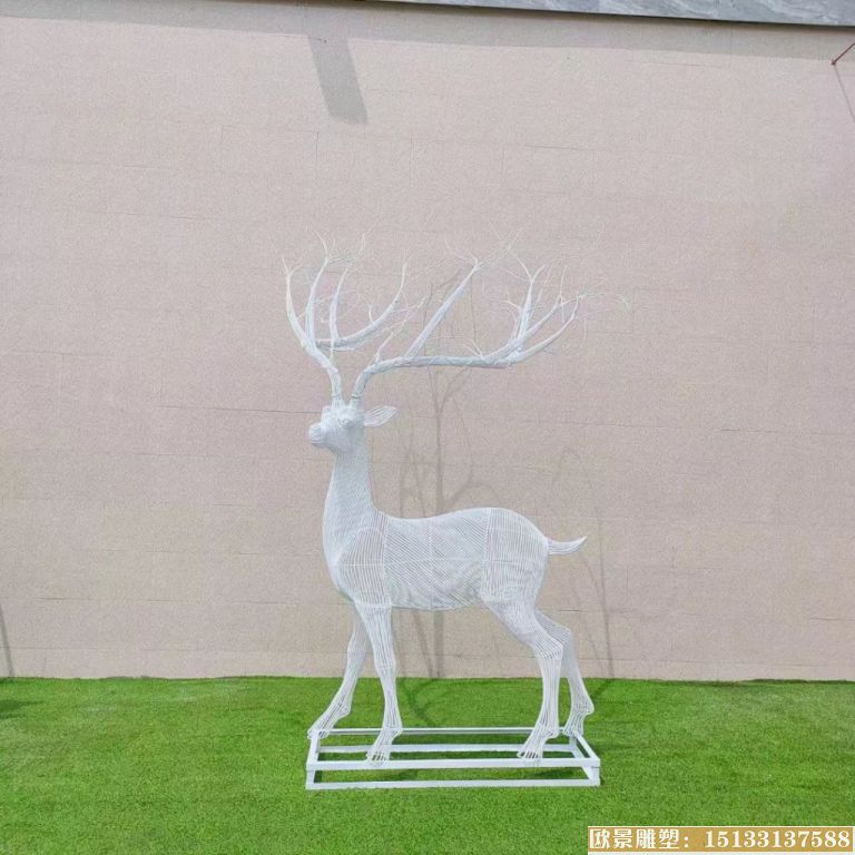 不锈钢丝编织镂空鹿雕塑 景区小鹿雕塑1