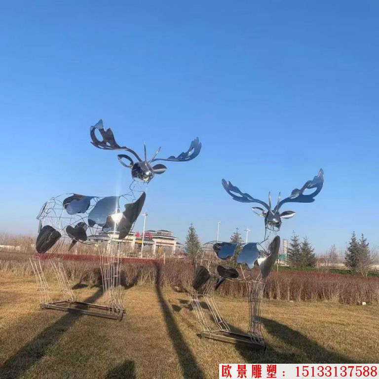 不锈钢艺术造型鹿雕塑 镜面工艺8