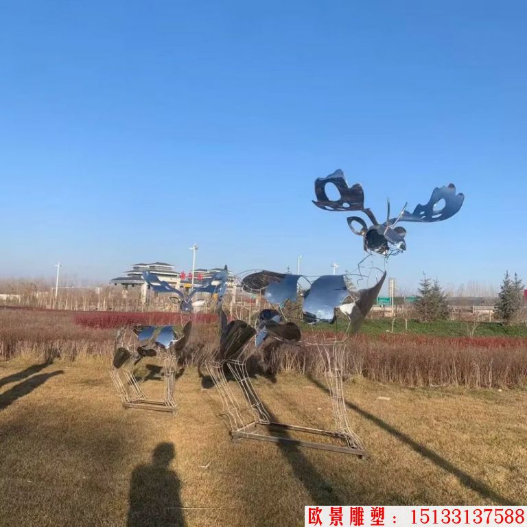 不锈钢艺术造型鹿雕塑 镜面工艺2