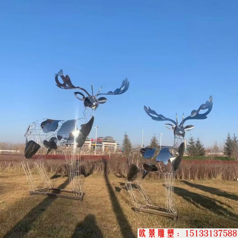 不锈钢艺术造型鹿雕塑 镜面工艺4