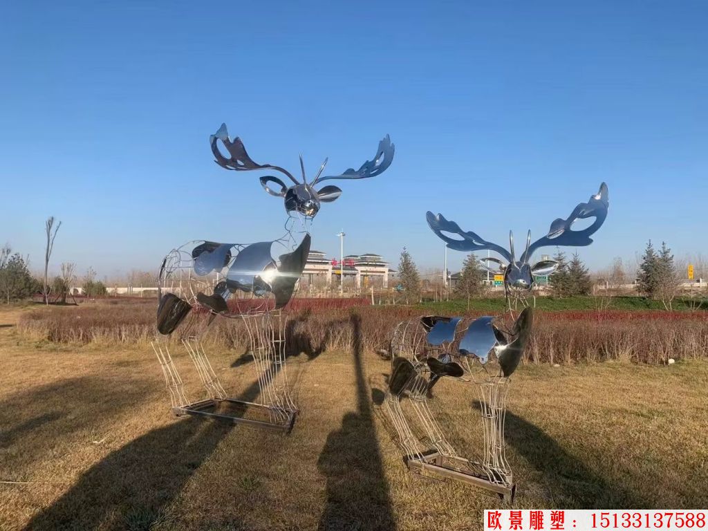 不锈钢艺术造型鹿雕塑 镜面工艺7