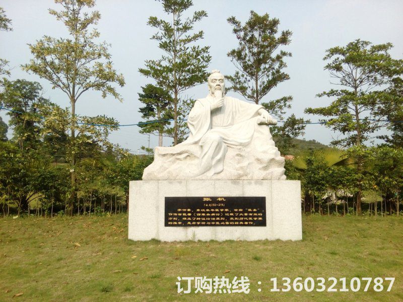 张机人物石雕塑,广场人物石雕塑厂家,手工雕刻工艺